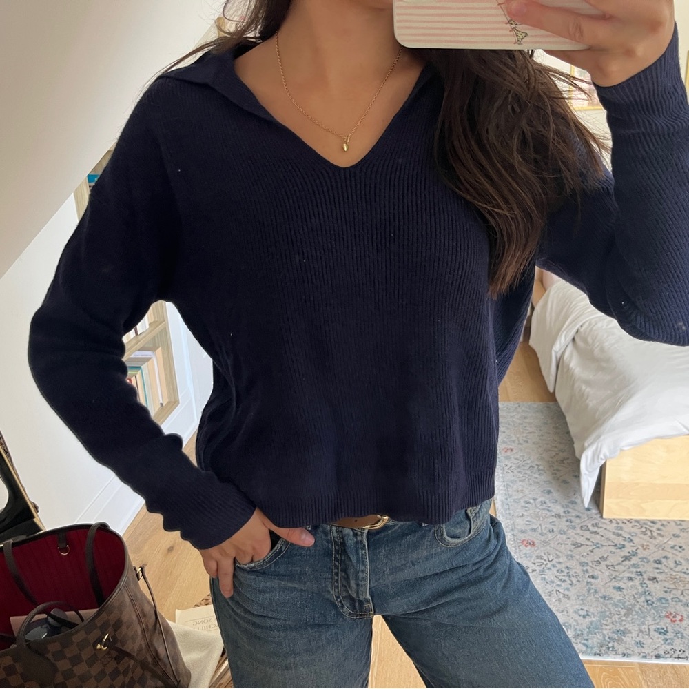 a new day Women's V-Neck Sweater - Navy